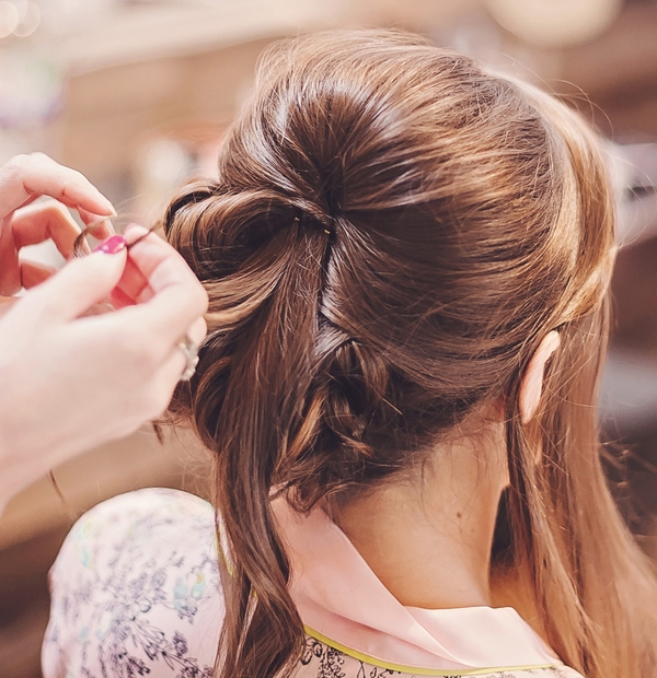 Wedding day hair pins